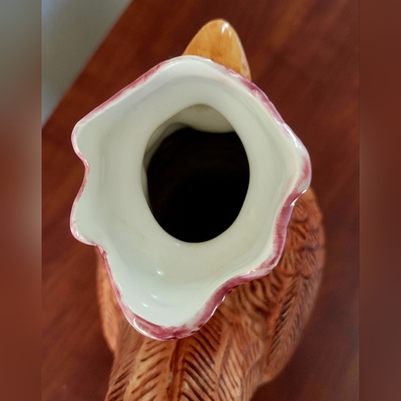 Vtg Block Country Farm by Gear Hand Painted Ceramic Rooster Pitcher - Picture 5 of 6